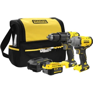 Kömürsüz 2'li Set 18V Stanley® Fatmax® V20, Darbeli Matkap, + Kömürsüz Somun Sıkma, 1X4AH Akü + Şarj Cihazı + Soft Çanta