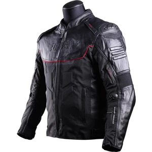 Falcon 4 Mevsim Siyah Deri Motosiklet Mont