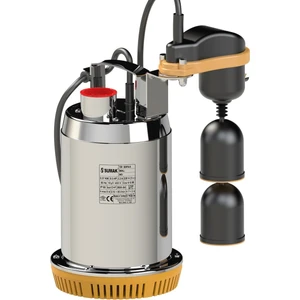 SDF6A 0.37 kw 0.5 HP 2900 D/D 220/230 volt Monofaze Asansör Flatörlü Drenaj Dalgıç Pompası (10 m Kablo+A.Flatörlü)
