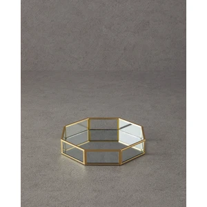 English Home Deluxe Cam Dekoratif Tepsi Gold