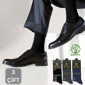 Kral Socks Premium Busines Klasik Uzun Boy Mevsimlik Dikişsiz Erkek Bambu Soket Çorap (3 Çift)