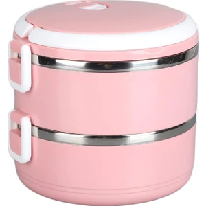 Tomurcuk Home Vakumlu 2 Katlı Yemek Termosu Pembe 1,5 Litre
