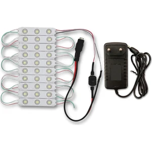 Amber LED Mercekli Modül LED 10 Adet Beyaz Tak Çalıştır Hazır Set Ürün Adaptör ve Aç-Kapa Anahtar Dahil, Mutfak, Ayna, Tezgah, Akvaryum, Vitrin Aydınlatma, Suya Dayanıklı