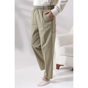 İhvan Online Erkek Açık Haki Yandan Cepli Rahat Kesim Beli Lastikli Kargo Şalvar Pantolon