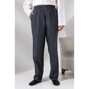 İhvan Online Erkek Füme Çınar Rahat Kesim Beli Lastikli Hac ve Umre Keten Şalvar Pantolon