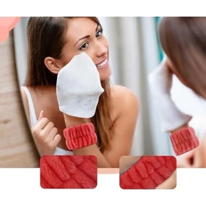 SB SizinBazar 2 Adet Bordo Süper Soft Havlu Bilek Yıkama Bandı Sporcu Spa Bileklik