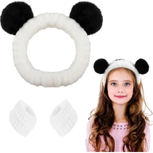 SB SizinBazar Panda Takımı!- Esnek saç Bandı ve Bileklik Makyaj Seti