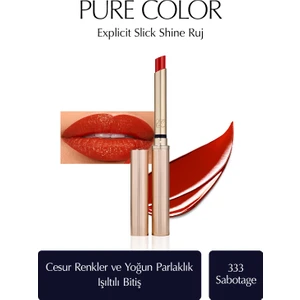 Estee Lauder Işıltılı Bitişli Ruj - Pure Color Explicit Slick Shine Ruj - Renk: 333 Sabotage