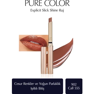 Estee Lauder Işıltılı Bitişli Ruj - Pure Color Explicit Slick Shine Ruj - Renk: 902 Call 555