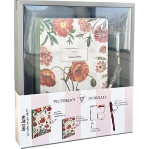 Victoria's Journals 4040 Set -Smyth Esnek Kapak 14.8X21  Cm, 80 Gsm , 192 Sayfa, Çizgili Defter +Kalem Çantası+Yapışkan Notlar+Kalem