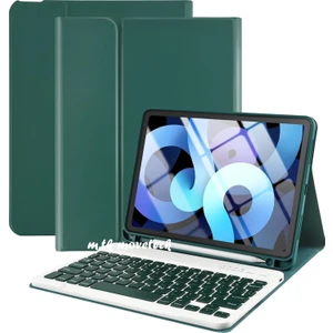M.TK Moveteck Apple Ipad Air 11 Inç 2024 6.nesil Uyumlu Klavyeli Tablet Kılıf Bluetooth Kalem Bölmeli Standlı M2 Çip