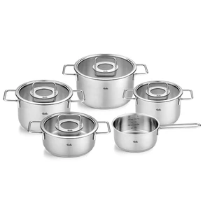 Pure Collection 9 Parça Cam Kapak Çelik Tencere Seti