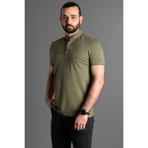 Zeki Özer Erkek Haki Dokulu Düğmeli Polo Yaka T-Shirt
