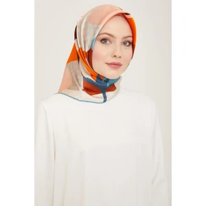 Çiçek Desenli Twill İpek Eşarp 24Ya9119 14 02