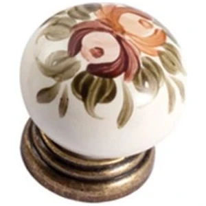 A 204 Antik Gül Desen Porselen Kulp Düğme