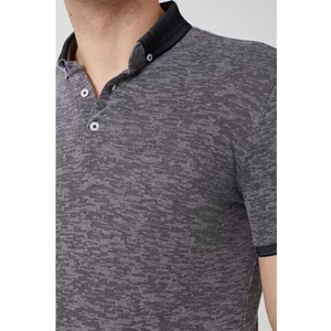 Yakası Triko Polo Yaka Erkek Siyah Tshirt