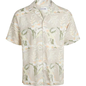 Jack & Jones Jeff Floral Aop Resort Erkek Bej Klasik Yaka Gömlek
