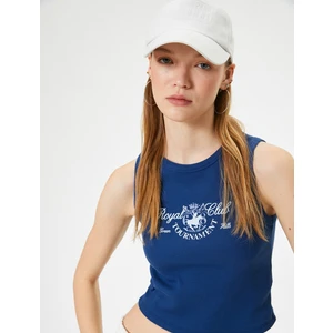 Crop Atlet Baskılı Ribanalı