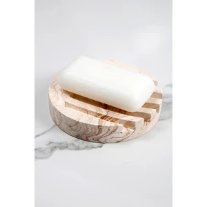 Mermer Desenli Yuvarlak Model Beton Katı Sabunluk Su Giderli 10 cm