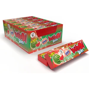 Bubble Gum Zarf Tipi 5li Sakız Tattolu Karpuz(3.5g)20  Adet Şekerli Sakız