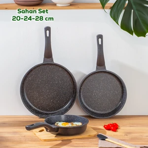 Oms 3737 Döküm Granit 3 Parça Tava Seti (20-24-28 Cm)