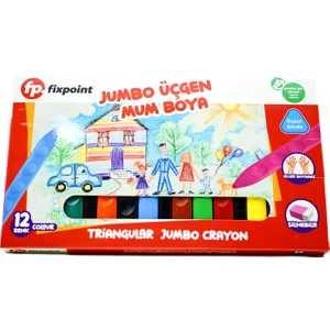 Jumbo Üçgen Mum Boya 12 Renk (P-2138)