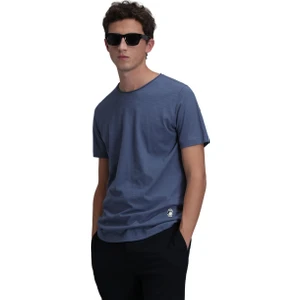 Bisiklet Yaka Kısa Kollu Gece Mavisi Erkek T-Shirt 111020203