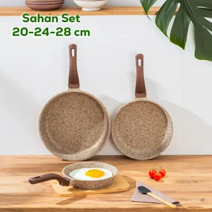 Oms 3737 Döküm Granit 3 Parça Tava Seti (20-24-28 Cm)