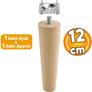 Ahşap (12 CM) Dolap Mobilya Koltuk Kanepe Ayağı Ayakları M8 Civatalı Bağlantı Aparatlı
