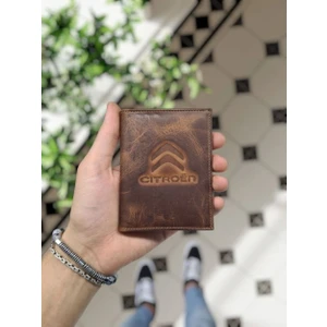Visso Leather 1904  Citroen Logolu Deri Araç Ruhsat Kılıfı Ruhsat Kabı Isme Özel Çanta Cüzdan