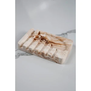 Mermer Desenli Banyo Mutfak Tuvalet Beton Katı Sabunluk Su Giderli 8X13 cm