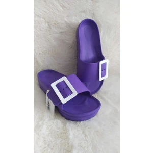 Kaymaz Taban Kadın Terlik Tokalı Mor