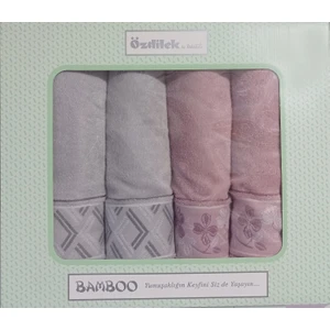 Fiore Line Gri Pembe Bambu Hamam Seti
