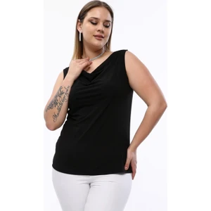 Sea Moda Degaje Yaka Sandy Altet-Siyah