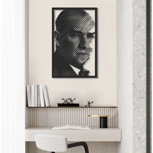 Metal Atatürk Portresi - Atatürk Duvar Tablosu - Ev Ofis Dekorasyon - APT031