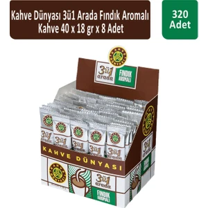 Kahve Dünyası 3ü1 Fındık Aromalı Kahve 40 x 18 gr x 8 Adet