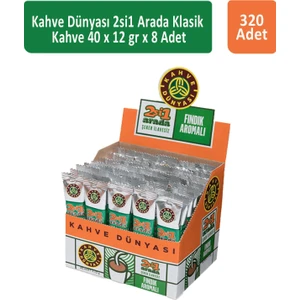 Kahve Dünyası 2si1 Arada Fındık Aromalı Kahve  40 x 12 gr x 8 Adet