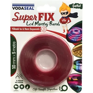 Çift Taraflı LED Montaj Bantı Şeffaf 10 mm x 5 mt