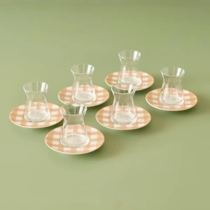 Bella Maison Pavia Porselen 6'lı Çay Bardağı Seti Somon (132 Cc)