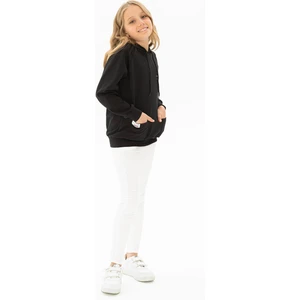 Kapüşonlu Uzun Kol Siyah Renk Kız Çocuk Sweatshirt