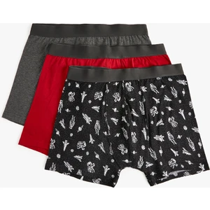3'lü Boxer Seti Basic ve Uzay Baskılı Pamuklu