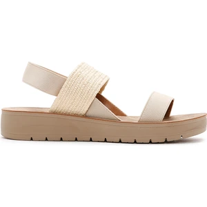 Kadın Bej Bilekten Lastikli Sandalet