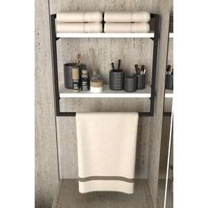 Havluluk 2 Katlı Duvara Monte Raf Aksesuarlık Şal Askılığı Banyo Mutfak Düzenleyici Çok Amaçlı Raf