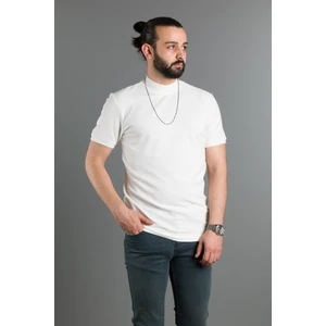 Zeki Özer Erkek Beyaz Yarım Boğazlı Soft T-Shirt