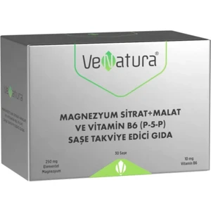 Magnezyum Sitrat+Malat ve Vitamin B6 (P-5-P) 30 Saşe