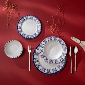 Zahra Blue 24 Parça Yuvarlak 6 Kişilik Yemek Takımı