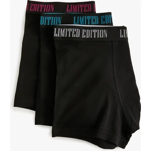 3'lü Boxer Seti Slogan Baskılı Çok Renkli