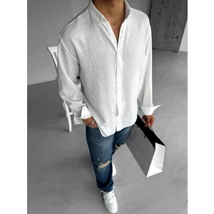 Abluka Online Oversize Basic Rahat Gömlek Beyaz