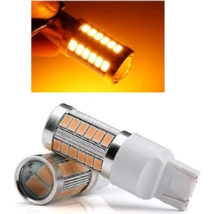 2 Adet T20 LED Ampul Mercekli 33 Ledli Çift Duy Turuncu