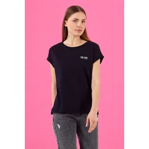 Kadın Cindy Siyah Vena Logolu Tişört